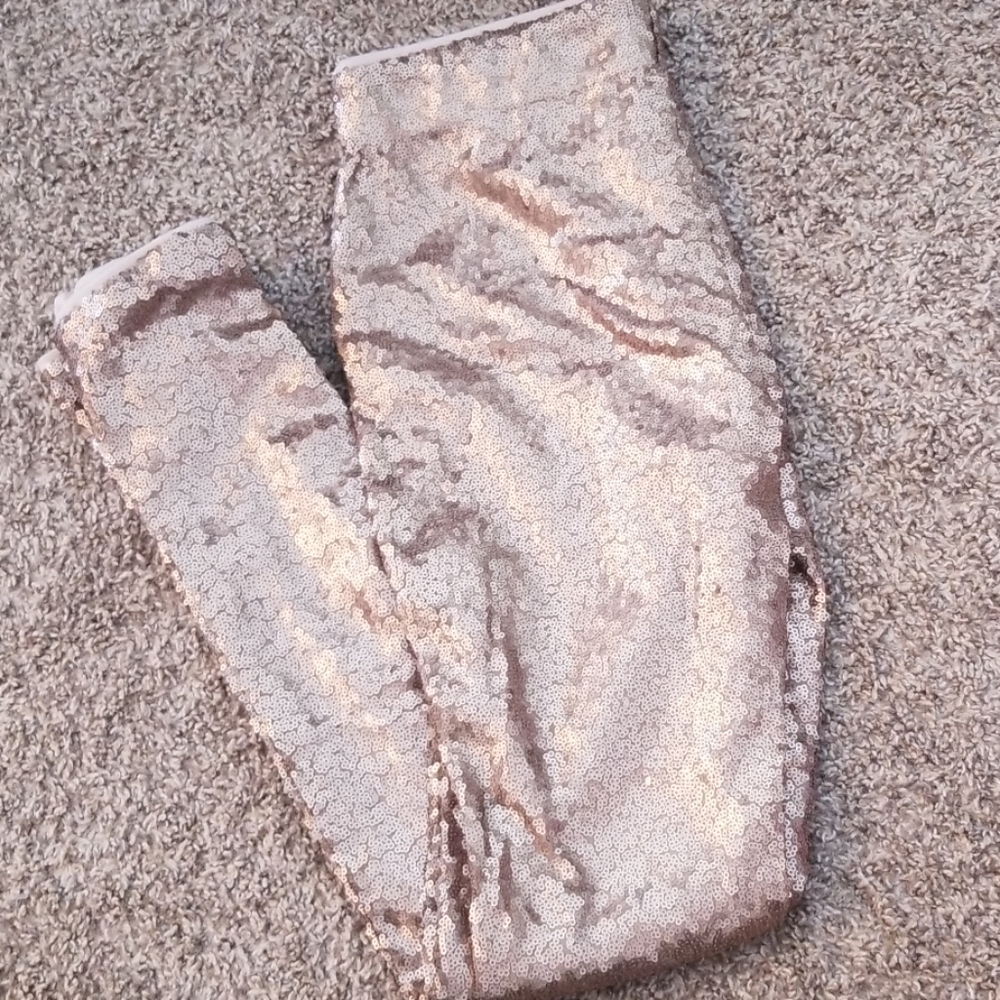Gold sequined leggings